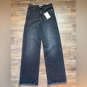 NWT Woman’s Raw Hem Flare/Wide Leg Black Jeans